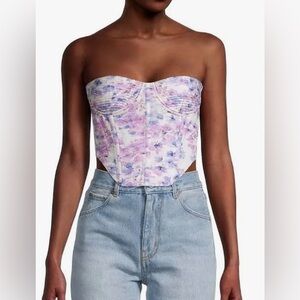 385. Bardot Mirabelle Floral Bustier Camisole Purple Size 6 Pre loved. Excellent